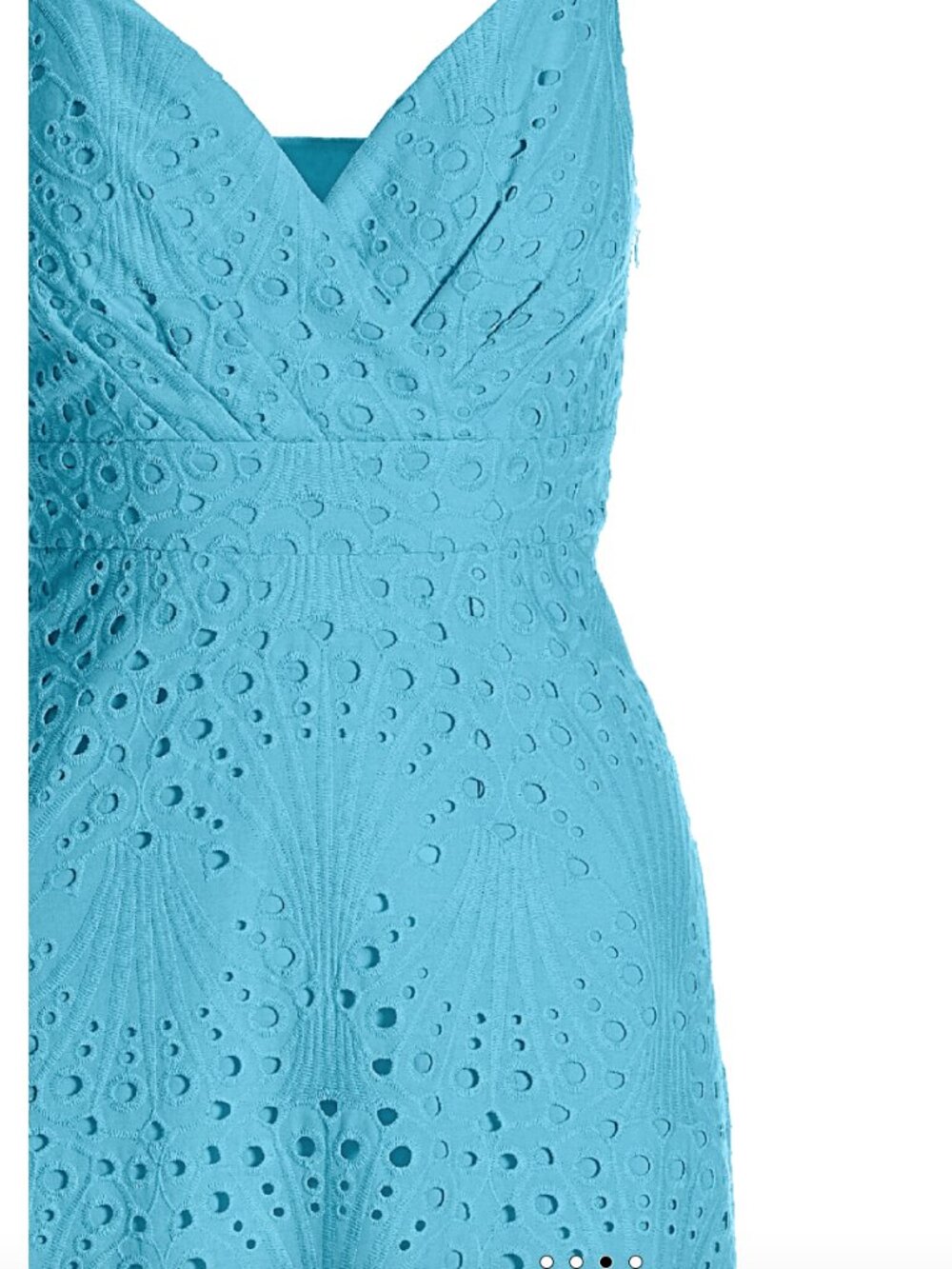 Boston Proper Light Blue Eyelet Surplice Ankle Length Dress - Picture 3 of 11